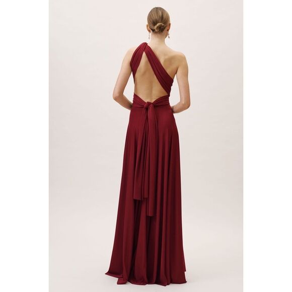 Anthropologie x BHLDN twobirds Ginger Convertible Maxi Dress Bordeaux - Picture 2 of 9
